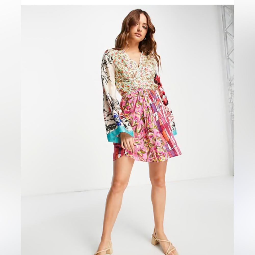 River Island floral print wrap mini dress